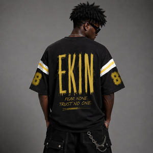 Women's Men's <b>Y2K</b> Boxy Fit Vintage Cartoon Crop <b>Top</b> Distressed Embroidered Applique Drop Shoulder Patchwork Design 100% Cotton - Product Image 4