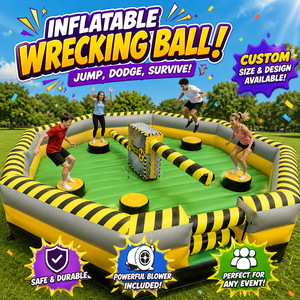Jeu gonflable d'extérieur Meltdown Wipeout, jeu gonflable mécanique Sweeper pour enfants et adultes - Product Image 1
