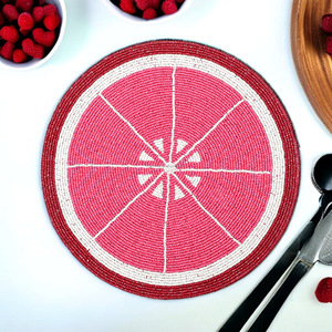 Handcrafted round <b>Beaded</b> <b>Placemats</b> for Dining Table for Wedding Christmas Decoration Family Gatherings and Parties - Product Image 2