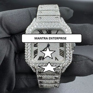 Reloj de Lujo de 41 mm con Cristal de Acero Inoxidable, Cuadrado, con Diamantes Moissanite, Elegante, Estilo Hip Hop, Movimiento Mecánico Japonés Analógico - Product Image 1