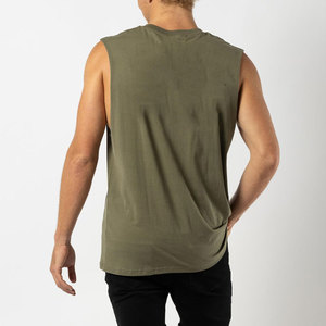 Factory Custom Men <b>Longline</b> Muscle Tank <b>Top</b> Sleeveless Lightweight Breathable Fabric 100% Cotton Jersey Yoga Athletic <b>Top</b> - Product Image 6