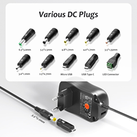 Alimentation universelle AC-DC 41W 6V-24V 1.5A avec port USB 5V 1A et 10 prises DC pour appareils électroniques tels que les moniteurs, les routeurs