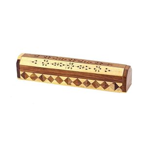 Handcrafted Wooden Incense Stick Holder <b>Box</b> with <b>Floral</b> Cutwork Design - Product Image 6