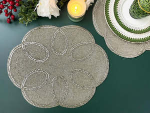 Handmade Beaded Placemat Geometric Pattern Bohemian Style Table <b>Mat</b> Decorative Charger <b>Plate</b> Washable Home Use - Product Image 1