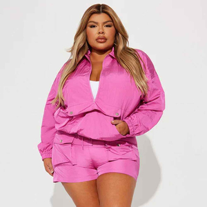 Conjunto de Pantalones Cortos y Chaqueta Cortavientos de Verano para Adultos, Transpirable, de Poliéster/Nailon, Talla Grande, Unisex - Product Image 3