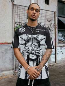 T-shirt Hip Hop Oversize en Maille Sublimée Personnalisée avec Numéro 07, Style Streetwear, Fournisseur Américain OEM - Product Image 6