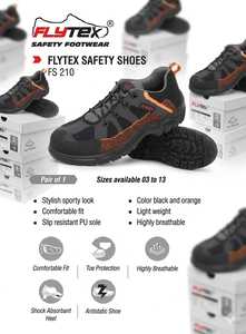 Calzado deportivo Flytex gris y naranja con cordones de seguridad para aplicaciones aeroespaciales - Product Image 6
