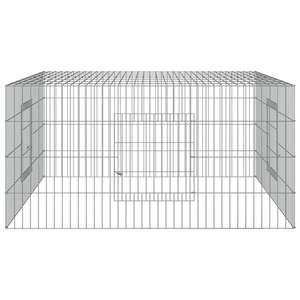 Grande cage à lapin durable en fer galvanisé argenté - Product Image 5