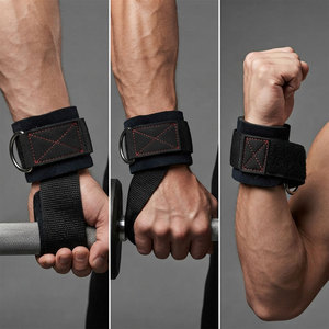 Correas de levantamiento unisex con cierre de gancho y bucle, correas de tela duraderas para protección de manos, accesorio de gimnasio, correa de levantamiento de pesas - Product Image 3