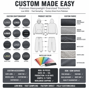 Men's Oversized Hooded Tracksuit Set Solid Gray Cotton <b>Joggers</b> with Front Logo Print Casual Autumn Wear Full Length Loose Fit - Product Image 5