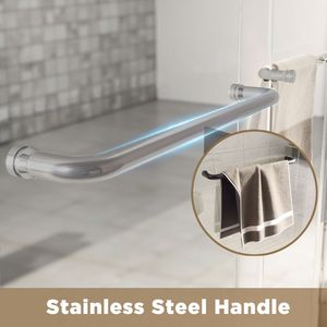 Porta Doccia Scorrevole Doppia in Vetro Temperato Antiesplosione 56x60 Pollici con Telaio in Alluminio e Acciaio Inossidabile da 1/4 Pollici (6mm) - Product Image 5