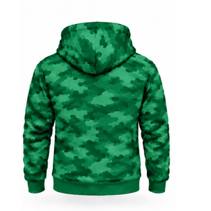Ensemble de survêtement camouflage vert émeraude unisexe avec sweat à capuche zippé et pantalon de jogging – Tenue de sport décontractée et personnalisable - Product Image 3