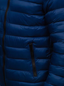 2026 Men High Quality Puffer <b>Jacket</b> Unique Design OEM Winter Stylish Solid Navy Blue Color Windproof Outdoor <b>Jacket</b> For Men's - Product Image 3