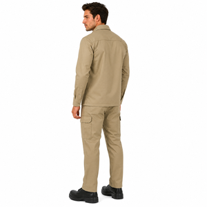 Custom Men Industrial Uniform Long Sleeve Work <b>Shirt</b> Cargo Pants Set Heavy Duty Construction Worker Safety Industrial Uniform - Product Image 4