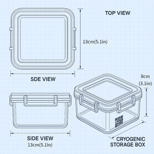 Frasco de Almacenamiento Hermético de Tritán para Laboratorio, Resistente al Frío, de Alta Claridad, Personalizable OEM, Capacidad de 0.6L, Forma Rectangular, 1 Año - Product Image 2