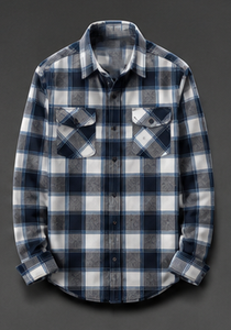 Camisa de Franela a Cuadros de Manga Larga para Hombre, de Alta Calidad, Corte Regular, Informal, de Algodón, con Botones - Product Image 5