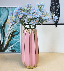 Vase en céramique Art Déco minimaliste noir mat 8-16 pouces Décoration de table Écologique Fait main Base antidérapante Trou de drainage - Product Image 3