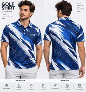 Camiseta Deportiva de Golf para Hombre, Sublimada, con Base de PoliSpandex, Estampado Frontal, Tejido de Punto, Manga Corta, Altamente Transpirable y Antiarrugas - Product Image 4