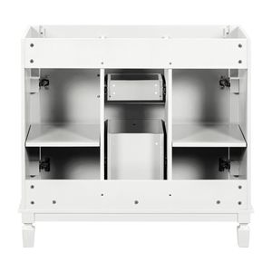 Mobile Bagno Moderno Blu Reale da 36 Pollici Senza Top, 2 Ante con Chiusura Ammortizzata, 2 Lavabi e Armadietto Contenitore - Product Image 6