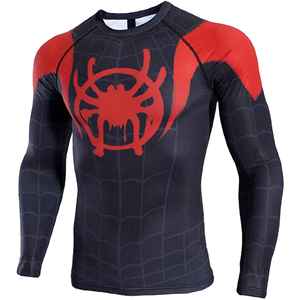 Camisetas de Compresión para Gimnasio, Manga Larga, Personalizadas, BJJ MMA, Transpirables, Ecológicas, Impresas con Serigrafía, Rashguard para Hombre, Alta Calidad, 220g - Product Image 1