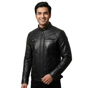 Autumn Winter Vintage Casual Breathable Genuine Leather <b>Jacket</b> <b>for</b> <b>Men</b> with <b>Sherpa</b> Lining and Fur Trim-Streetwear Bomber <b>Jacket</b> - Product Image 1