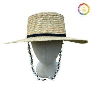 หมวกฟางสานคลาสสิกสำหรับผู้หญิง ปีกกว้าง หมวกกันแดดฤดูร้อน สไตล์หรูหรา สำหรับชายหาด วันหยุด และการเดินทาง - Product Image 1