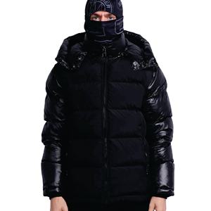 Vestes matelassées brillantes en duvet de canard à capuche pour hommes, personnalisables avec logo, en gros - Product Image 4