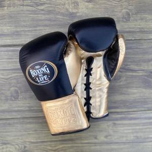 Conjunto de Sparring Personalizable 'No Boxing No Life', Conjunto de Sparring de Boxeo de Cuero Real de Alta Calidad, Conjunto Personalizado Negro y Dorado - Product Image 2