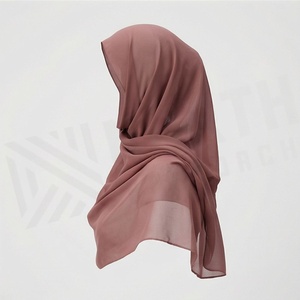 Hiyab de poliéster de color sólido para mujer, tela jersey, agradable al tacto, para uso diario, pañuelo étnico de Oriente Medio. - Product Image 3