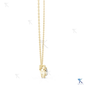 Collier pendentif en or massif 14K 18K avec diamant de laboratoire taille poire et halo, certifié IGI, de luxe, pour femme, cadeau de mariage ou de fête - Product Image 4