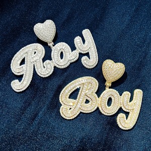 Hip Hop Pass Diamond Tester Iced Out 925 Sterling <b>Silver</b> <b>Initial</b> Name Alphabet Custom Diamond Moissanite Letter <b>Pendant</b> For Men - Product Image 3