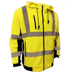 Safety Workwear High Visibility <b>Reflective</b> Safety Hoodie Sweatshirt for <b>Men</b> Warmer Security Workwear Uniform <b>Jacket</b> - Product Image 1