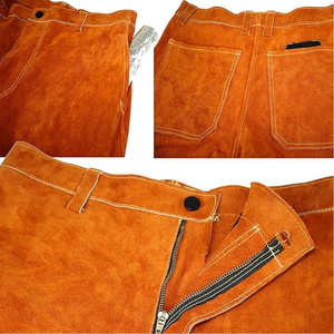 Pantalon de soudeur en cuir de vachette pleine fleur de haute qualité, résistant aux flammes, JNM SAFETY, résistance à la chaleur 500-1000°C - Product Image 6