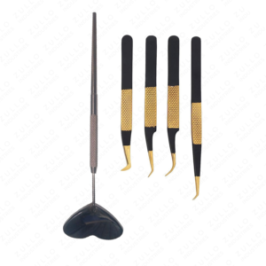 Juego de Espejos para Extensión de Pestañas de Acero Inoxidable en Forma de Corazón, Pinzas Antiestáticas con Logotipo Personalizado, Kit de Belleza Profesional - Product Image 6