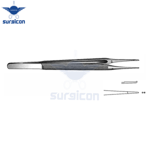 Suturing Micro Forceps <b>12</b> cm / 4-3/4 Inch Straight with 0.3 mm Tip and 1:2 Teeth Stainless Steel Microsurgical Instrument - Product Image 5