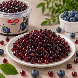 KEIFU 3.2kg Blueberry Popping Boba Pearl Juice Ball Instant Bursting Bubble Tea Drink Topping OEM/ODM <b>Bottle</b> Packaging - Product Image 3