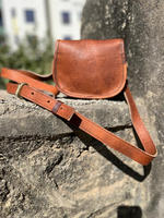 Tas tangan kulit kambing wanita, bergaya Vintage Dompet 100% tas selempang kulit murni 5*7 tas selempang buatan tangan