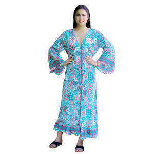 Women's Y2K Summer Silk Sweet Floor-Length Natural Waist Bohemian Casual Cute Maxi Dress Floral Dot Geometric Design Free Size - Product Image 1