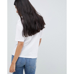 เสื้อยืดคอกลมผ้าฝ้ายสีขาวสำหรับผู้หญิง ทรงปกติ สวมใส่สบาย สีพื้น ผ้าเจอร์ซีย์ แขนสั้น ระบายอากาศได้ดี ใส่ได้ทุกฤดู - Product Image 1