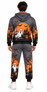 Conjunto Deportivo de Halloween para Hombre, Sudadera con Capucha, Pantalones de Chándal, Forro Polar Gráfico, Ropa Deportiva Informal de Invierno, Estilo Urbano - Product Image 5