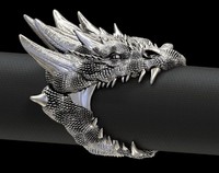 Bague en argent 925 avec visage de dragon, design de créature fantastique de luxe, bijoux gothiques pour hommes et femmes, style motard