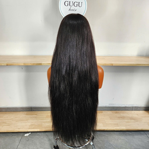 Pelucas de Cabello Humano Liso Natural 100% Virgen Vietnamita, 400g, Doble Trama, Frente de Encaje Transparente HD, Gorra Pequeña - Product Image 3