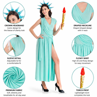 Costume de déesse grecque romaine Baige pour femme, style Liberty, tenue de cosplay pour Halloween, fête, spectacle sur scène, taille S-XL