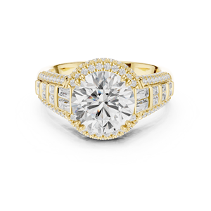Anillos de Compromiso, Boda y Aniversario Clásicos de Diseñador, Diamante Cultivado en Laboratorio de Corte Redondo de 3 CT, Color E, VS1, Anillo de Oro Sólido de 14K - Product Image 1