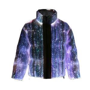 Doudoune personnalisée pour homme, nouvelle collection hiver, lumineuse, style décontracté, avec fibre optique intégrée - Product Image 1