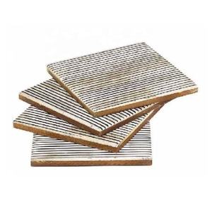 Posavasos cuadrado con incrustaciones de hueso de diseño de alta calidad, Juego de 4 té, café, oficina, bebida, utensilios de cocina, posavasos de comedor, regalo para boda - Product Image 2