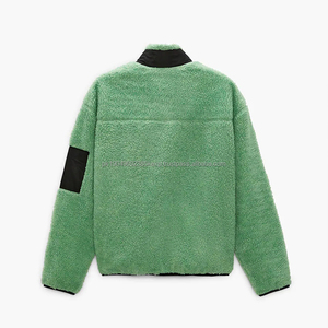 Oem 100% Poliéster Satén Bolsillo Peso Pesado Sudadera Botón Contraste Tapeta Pullover Sudaderas de lana de gran tamaño - Product Image 6