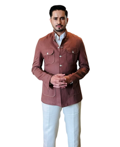 Chemise décontractée pour homme, style chasse, col rabattu, manches longues, confectionnée en tissu 100% lin de qualité supérieure, écologique et respirante - Product Image 3