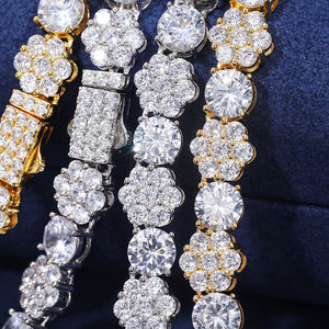 Luxury 22K Gold Plated Crystal Flower Chain <b>Bracelet</b> For Women Wedding Jewelry - Product Image 2