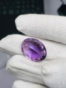 Ametista natural de corte ovalado, 24.82 quilates, piedra preciosa de gran tamaño, calidad AAA, con brillo, buen color, corte y pulido perfectos a precio económico. - Product Image 6